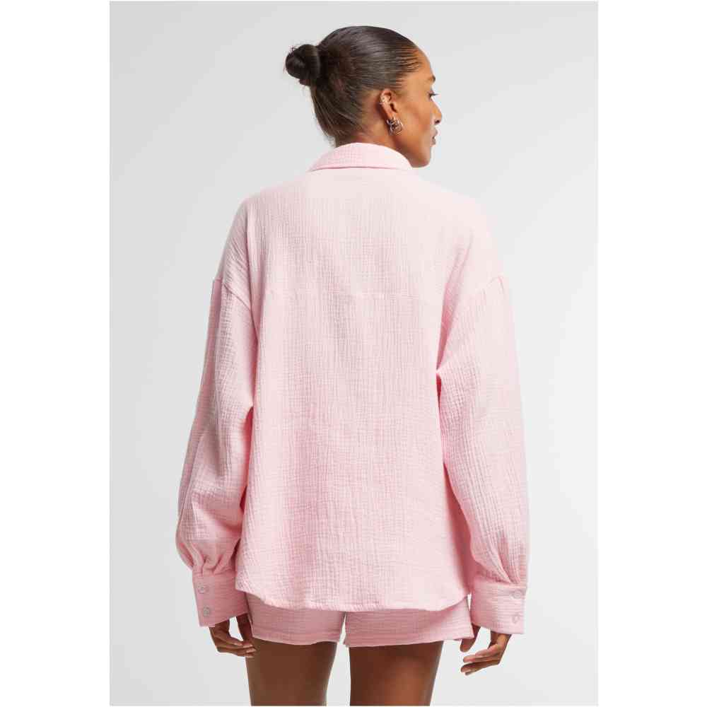 Urban Classics - Oversized Musselin Blouse - Roze